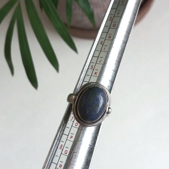 Vintage Jewelry - Vintage 925 Sterling Silver Ring W Blue Lapis Lazuli Gemstone 6